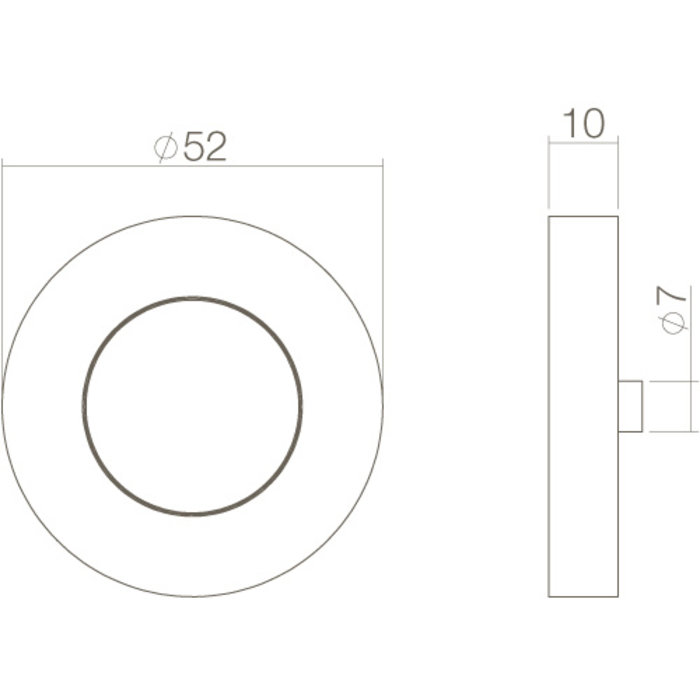 Intersteel Paar sleutelplaatjes rond 52x10mm met 7mm nokken mat zwart