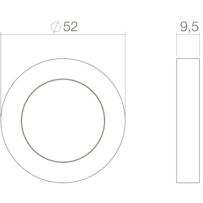 Intersteel Paire de plaques cylindriques rondes 52X10mm avec cames 7mm noir mat