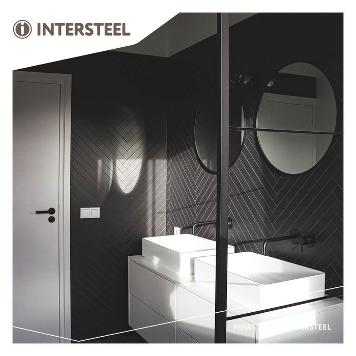 Intersteel Massieve deurkruk Bastian op ronde rozet 53x8mm met nokken mat zwart
