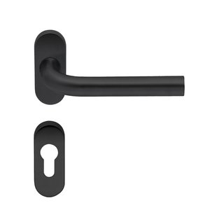 Artitec Poignées de porte noires LIDO rosaces ovales avec PZ