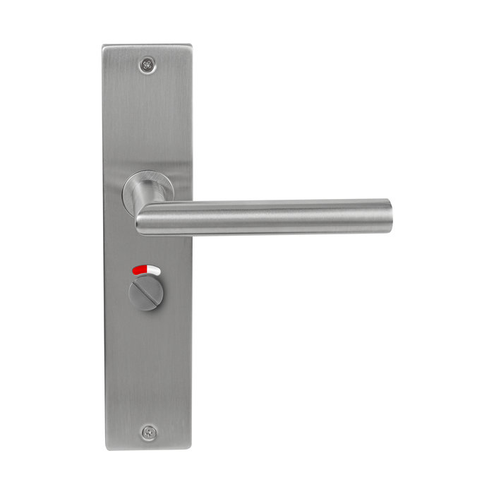 In-Door Stainless steel door handles Jersey on rectangular plate