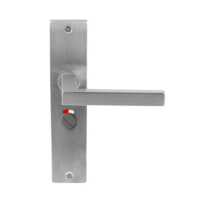 In-Door Marbella stainless steel door handle on rectangular plate