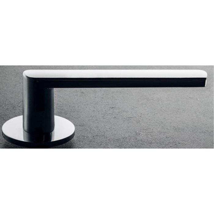 DnD Poignées de porte DnD 'Luce 4mm' noires sur rosace à ressort ronde de 4mm