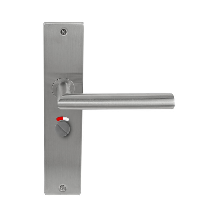 In-Door Stainless steel Door handle Dakar on rectangular shield