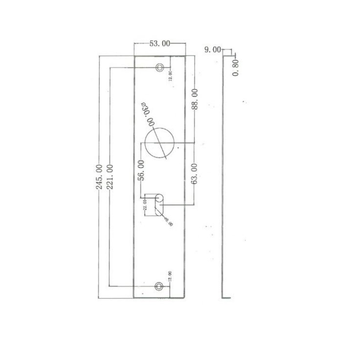 In-Door Solid stainless steel door handle Copenhagen on rectangular shield