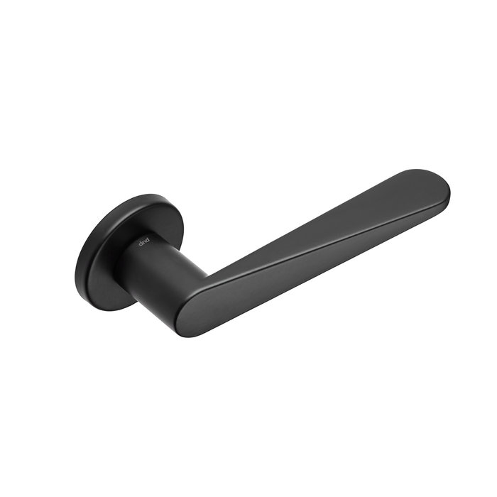 DnD DnD IKI black door handle on round VIS rosettes 7x50mm + BB