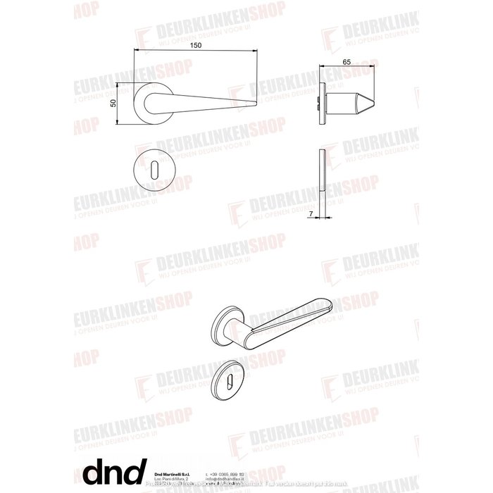 DnD DnD IKI black door handle on round VIS rosettes 7x50mm + BB