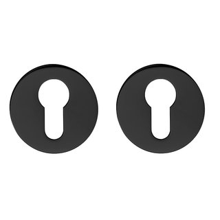 DnD Paire de plaques cylindriques noires 7 mm pour poignée de porte DND IKI