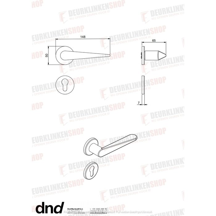 DnD Pair of black cylinder plates 7 mm for DND door handle IKI