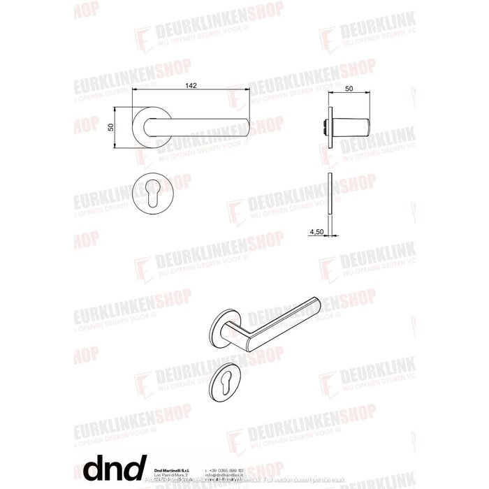 DnD DND Paar schwarze Zylinderplatten 4 mm für Türgriff Luce