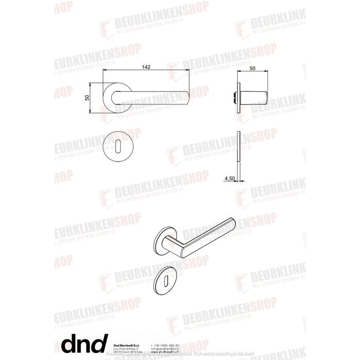 DnD DND Paar schwarze Schlüsselschilder 4 mm für Türgriff Luce