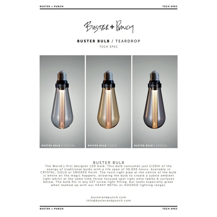 Buster+Punch BUSTER LED LAMP / GOLD / E27 / DIMBAAR