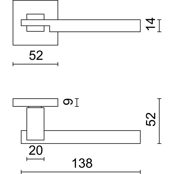 HDD RVS deurklinken 'Square 2'