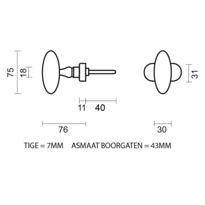 HDD Fenstergriff Olive OM DK Edelstahloptik