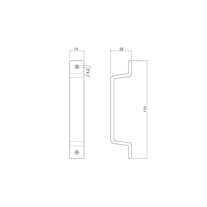 Intersteel Poignée Intersteel 110mm aluminium F1