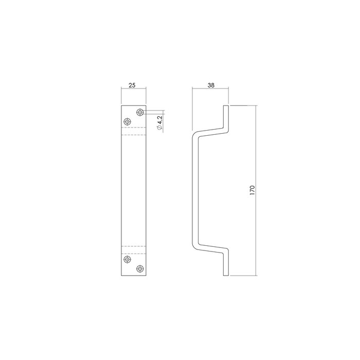 Intersteel Intersteel Handle 170mm aluminum F1