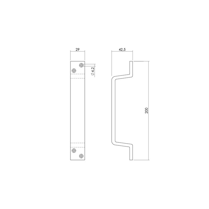 Intersteel Intersteel Griff 200mm Aluminium F1