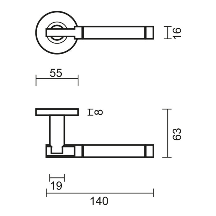 HDD Stainless steel door handles 'Pluto' also suitable for outdoor use
