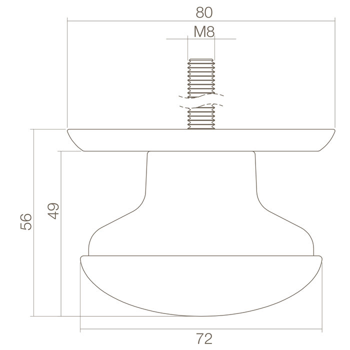 Intersteel Intersteel Vordertürknauf schwer messinglackiert