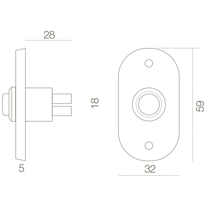 Intersteel Intersteel Doorbell oval lacquered brass