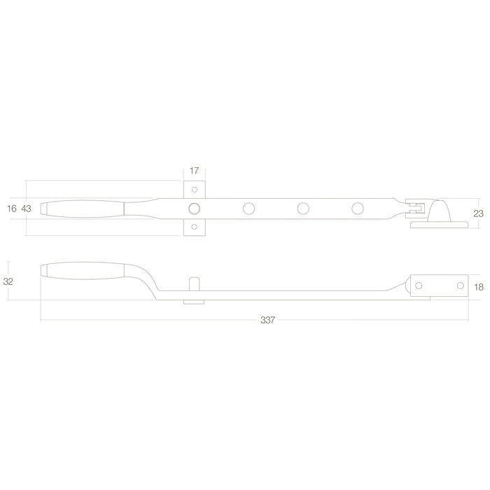 Intersteel Intersteel Window Stay mit Einstellstift Messing lackiert