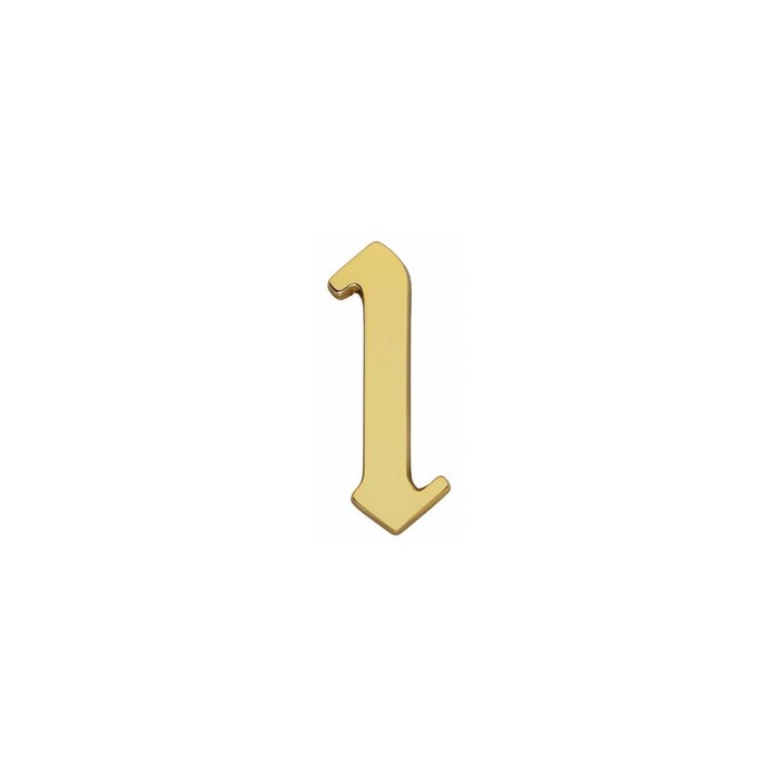 Intersteel Brass lacquered house number 1 with a height of 120mm