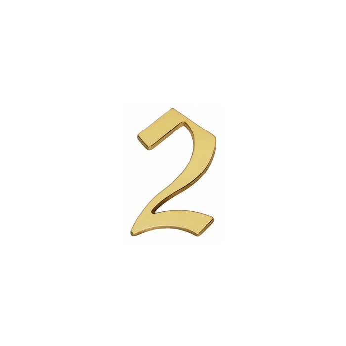 Intersteel Brass painted house number 2 with a height of 120mm