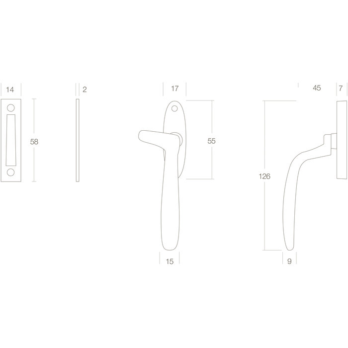 Intersteel Intersteel Window closure right Dudok brass lacquered