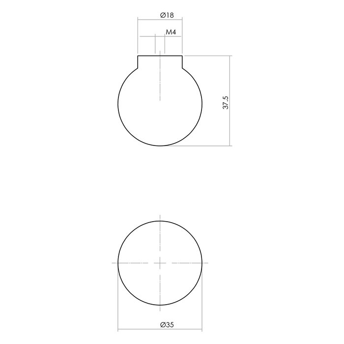 Intersteel Intersteel Knob 18/35mm convex ash wood