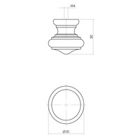 Intersteel Knop 25/30mm paddestoel/rand essenhout