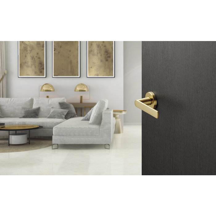 Hoppe  Hoppe door handles LOS ANGELES with round rose (52x9mm) satin-finished brass - Resista®