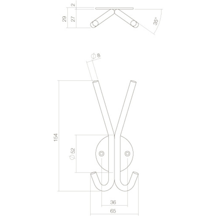 Intersteel Intersteel Hat/coat hook brushed stainless steel