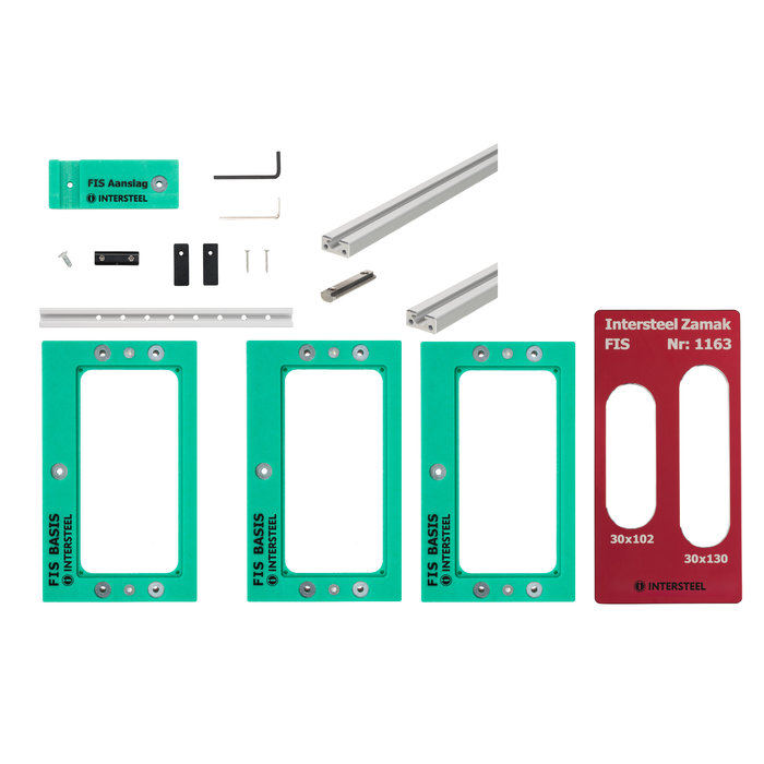 Intersteel Intersteel Milling template set for 3 concealed Intersteel hinges 130x30 mm