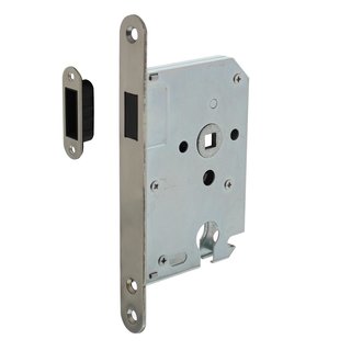 Intersteel Intersteel Woningbouw magneet cilinder dag- en nachtslot 55mm, voorplaat afgerond rvs