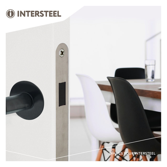 Intersteel Woningbouw magneet loopslot, voorplaat RVS, 20x175, doorn 50mm incl. sluitplaat/kom