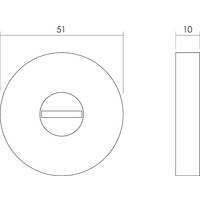 Intersteel Rozet toilet-/badkamersluiting rond rvs geborsteld
