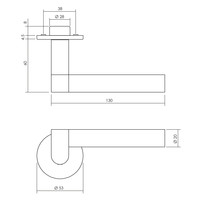 Intersteel Deurkruk Erik Munnikhof Dock Black met rozet RVS geborsteld