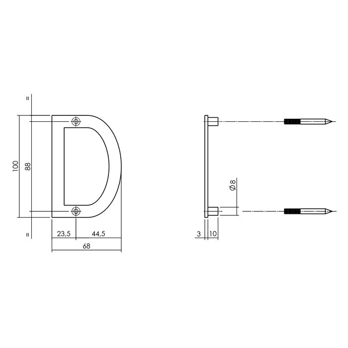 Intersteel Zwarte Intersteel huisletter D  met een hoogte van 100mm