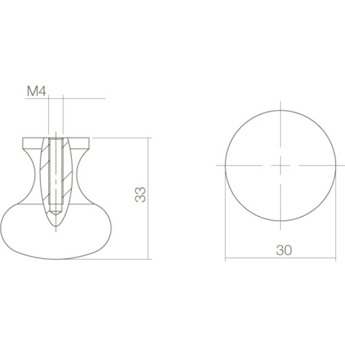 Intersteel Intersteel Meubelknop Paddenstoel ø 30 mm smeedijzer zwart
