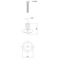 Intersteel Meubelknop ø 30 mm smeedijzer zwart
