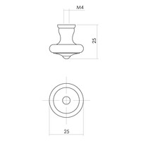 Intersteel Meubelknop ø 25 mm smeedijzer zwart