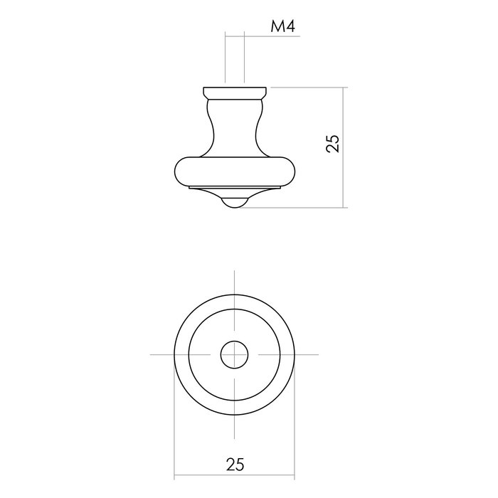 Intersteel Intersteel Bouton de meuble ø 25 mm fer forgé noir