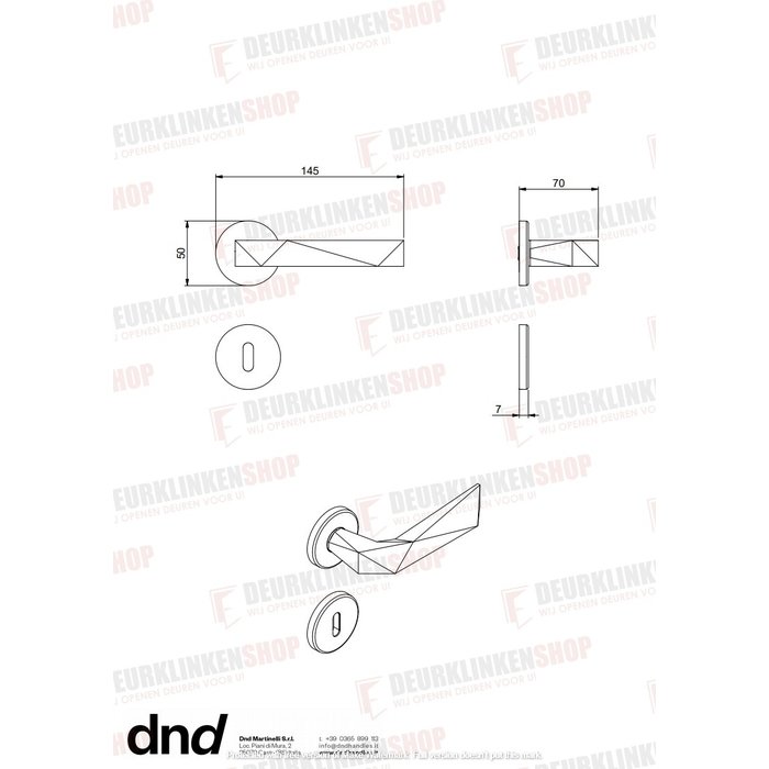 DnD Black door handle Luxury on round rosettes