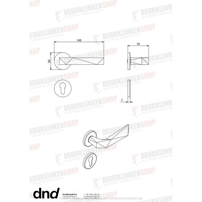 DnD LUXURY door handles in matt bronze on round rosettes