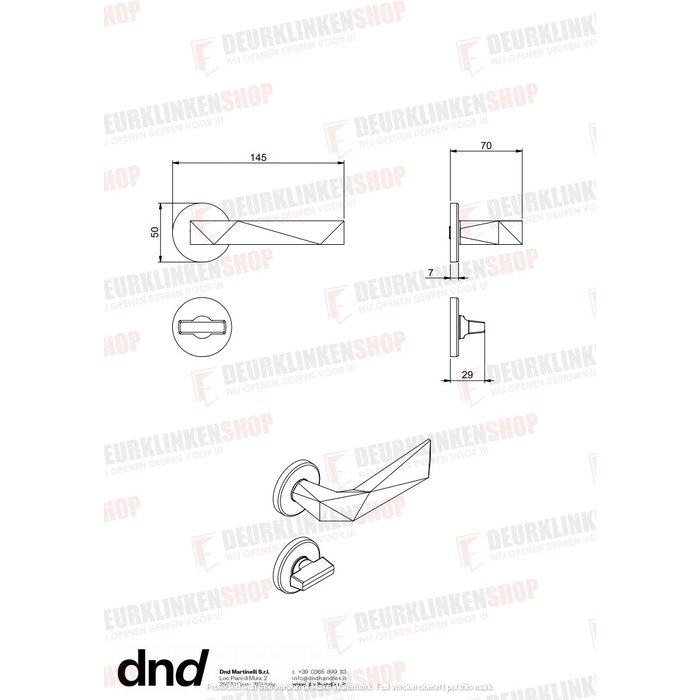 DnD LUXURY door handles in matt bronze on round rosettes