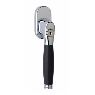 Intersteel Intersteel Window handle Ton 222 lockable on oval rosette chrome / ebony wood