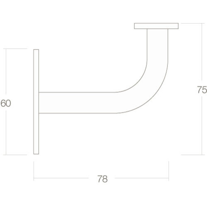 Intersteel Intersteel Leuninghouder gebogen vierkant vlak zadel zwart