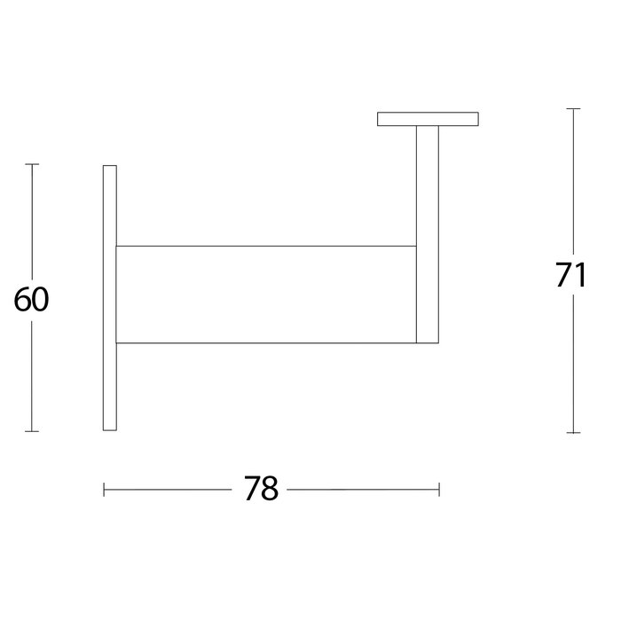 Intersteel Intersteel Handrail holder heavy square flat brushed stainless steel