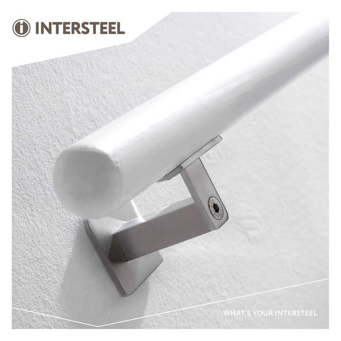 Intersteel Intersteel Support de main courante lourd carré creux en acier inoxydable brossé