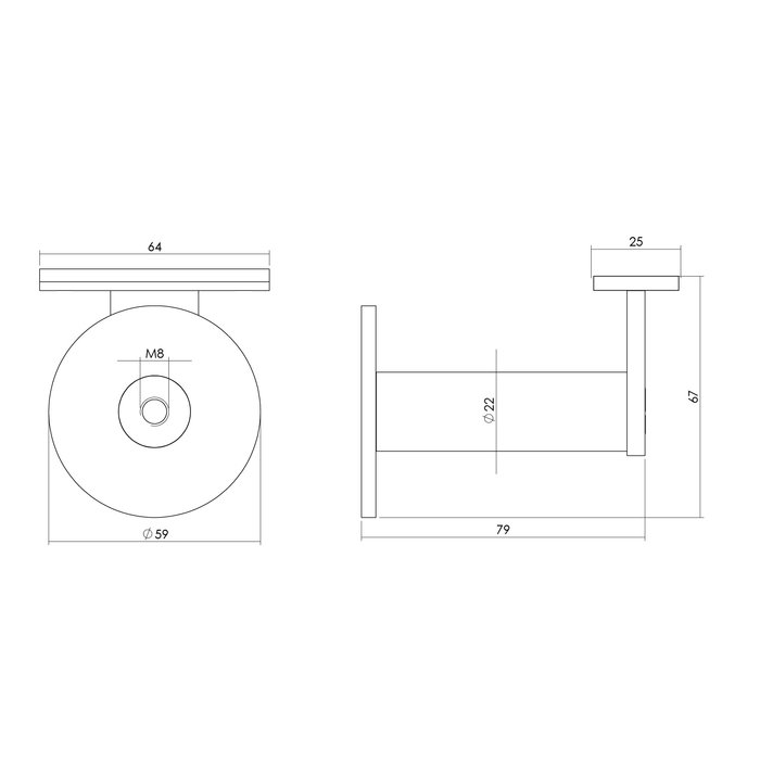 Intersteel Intersteel Handlaufhalter schwer mit flachem Sattel aus gebürstetem Edelstahl